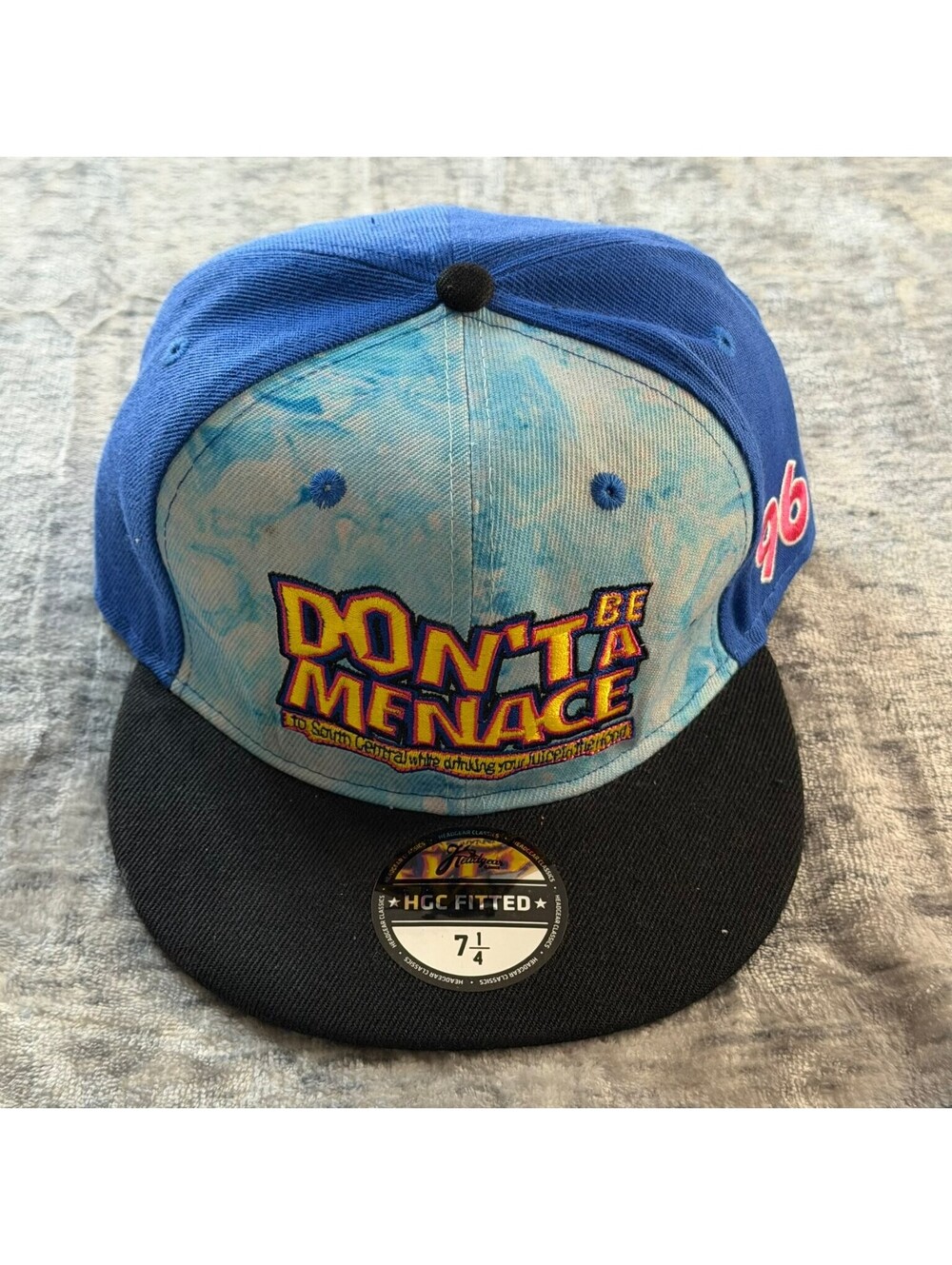 Headgear Classics Don't Be a Menace Fitted Hat Men's 7 1/4 Blue Black Cap